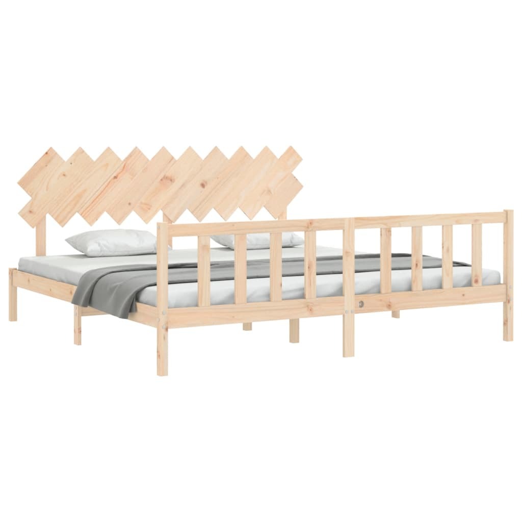 Bed Frame with Headboard 200x200 cm Solid Wood