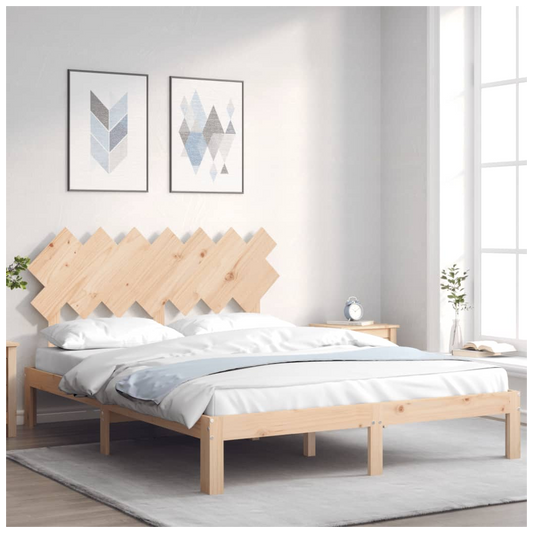 Bed Frame with Headboard 140x200 cm Solid Wood