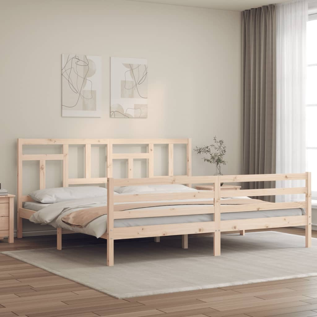 Bed Frame with Headboard 200x200 cm Solid Wood