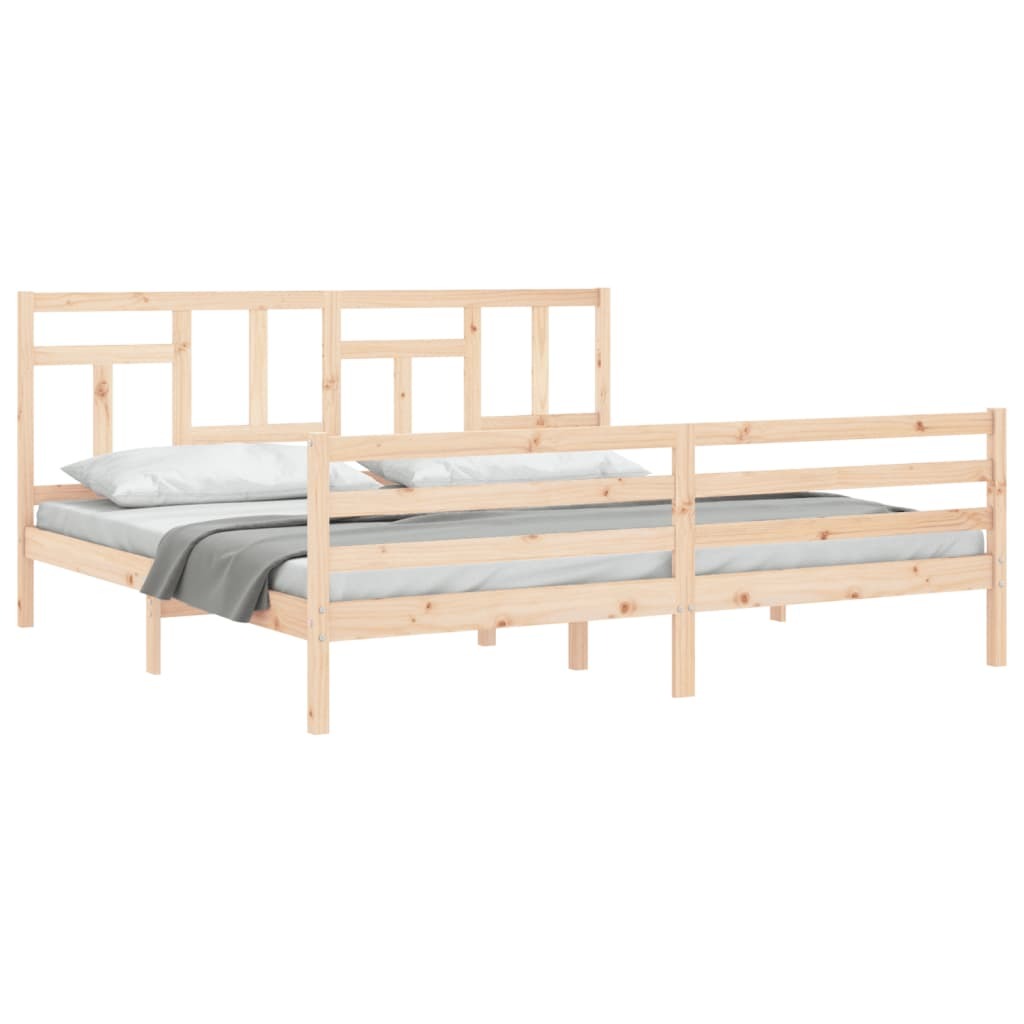 Bed Frame with Headboard 200x200 cm Solid Wood