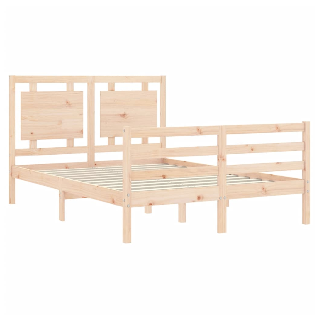 Bed Frame with Headboard Small Double Solid Wood