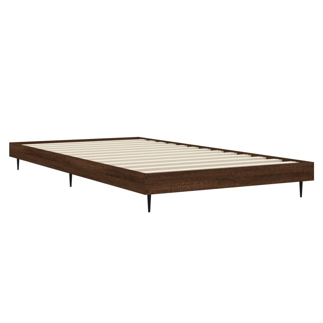 Bed Frame Brown Oak 100x200 cm Engineered Wood