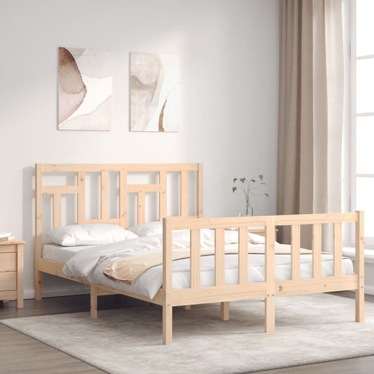 Bed Frame with Headboard 120x200 cm Solid Wood