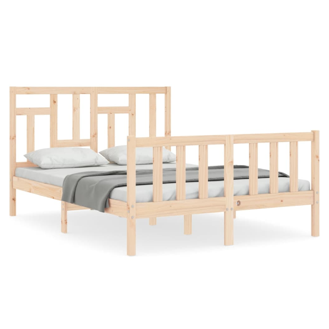 Bed Frame with Headboard 120x200 cm Solid Wood