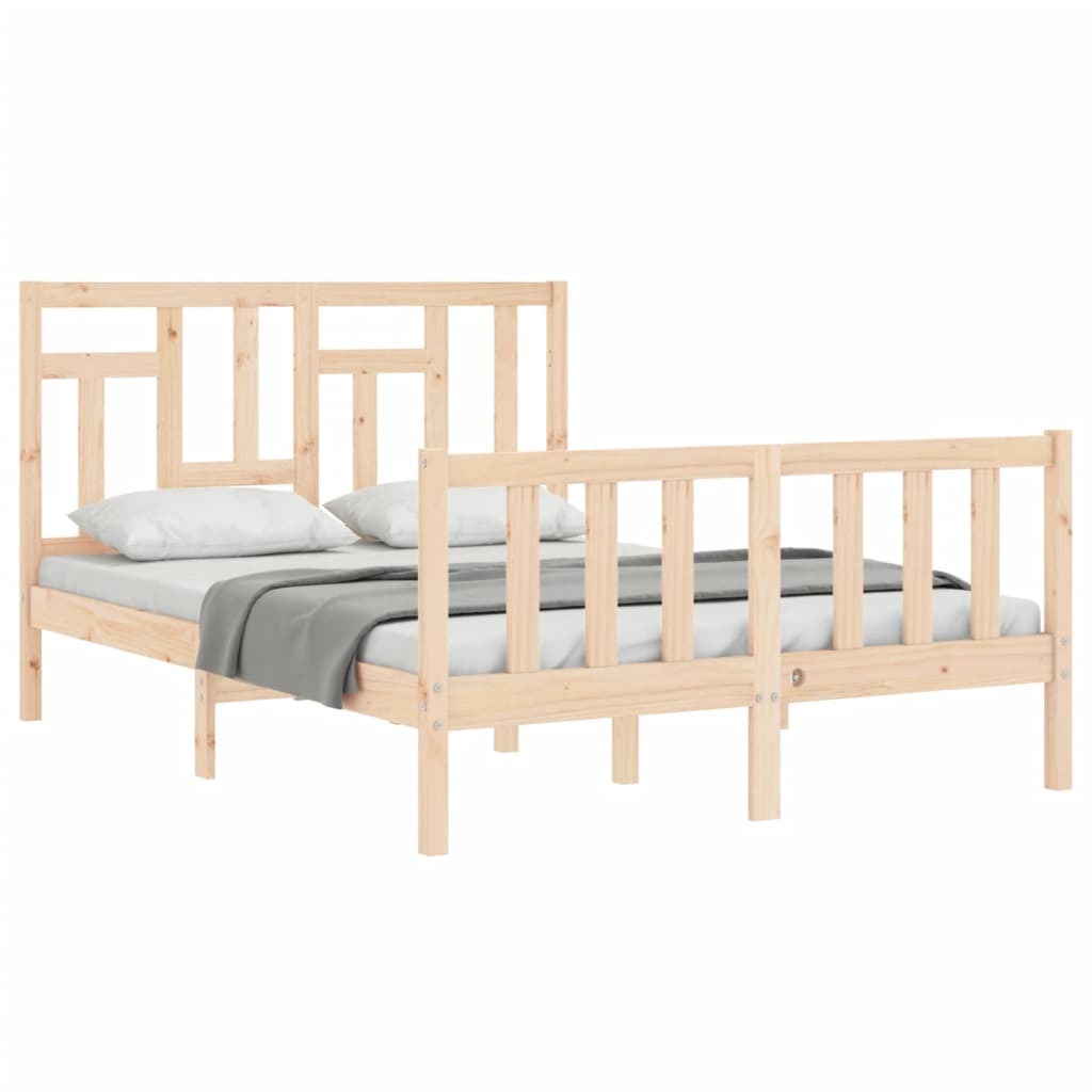 Bed Frame with Headboard 120x200 cm Solid Wood