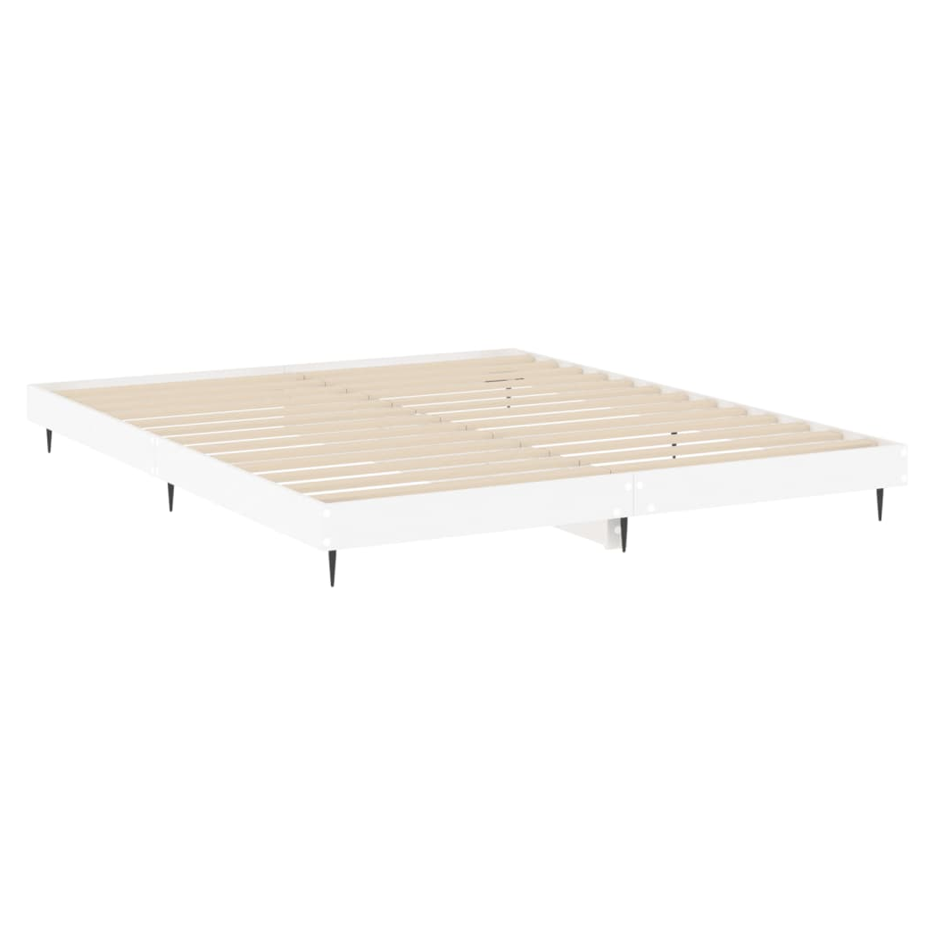 Bed Frame White 200x200 cm Engineered Wood
