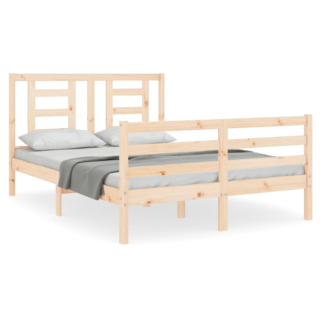Bed Frame with Headboard 120x200 cm Solid Wood