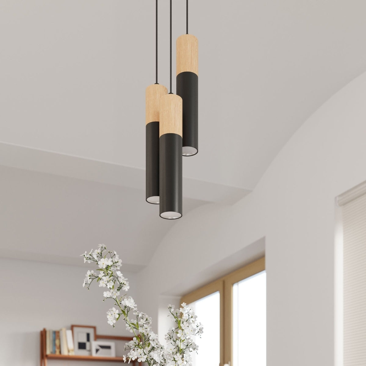 Pendant lamp steel, wood Pablo modern Design GU10