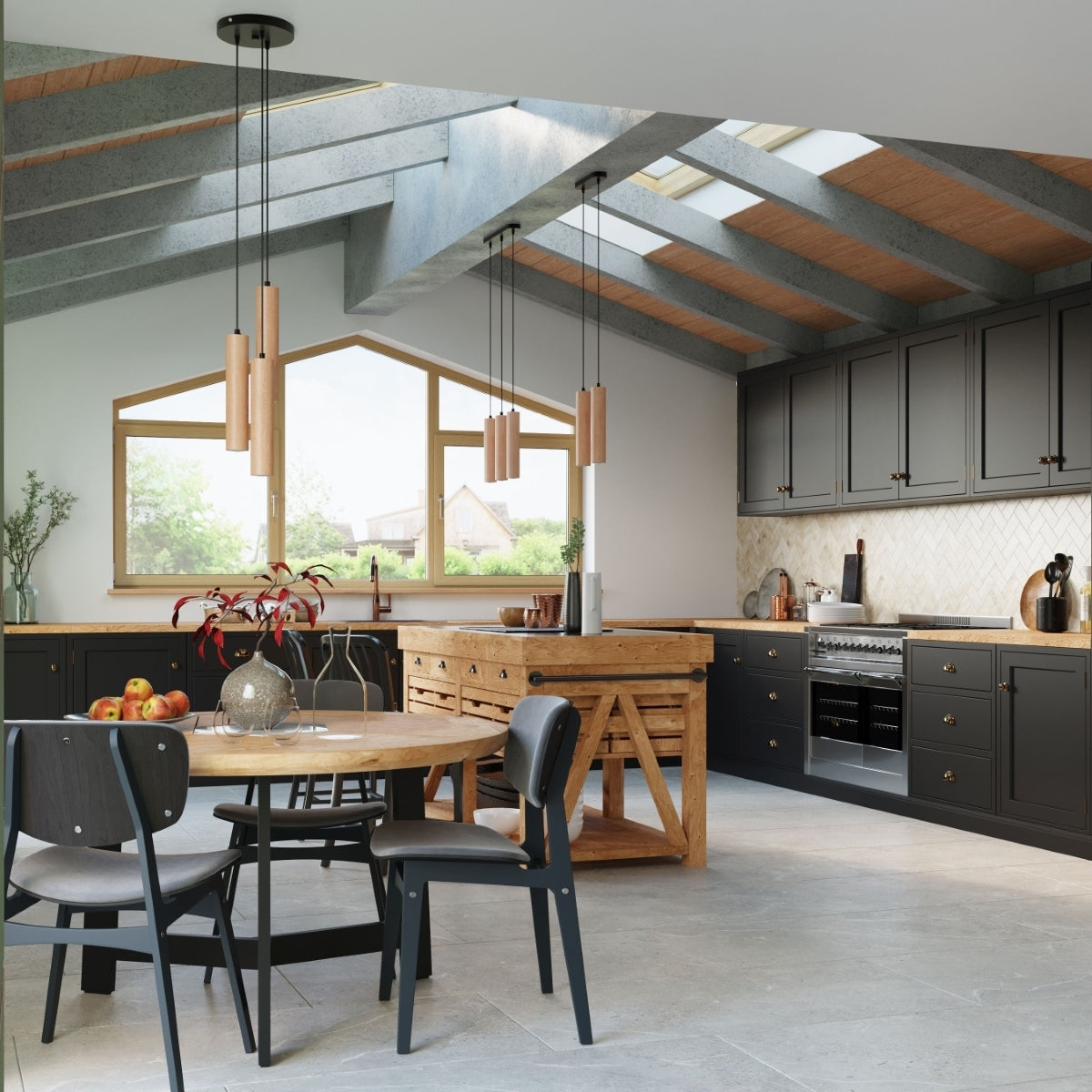 Pendant lamp wood Lino Scandinavian Design GU10