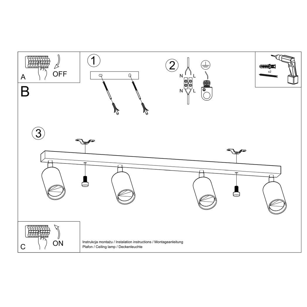 Ceiling lamp wood Berg Scandinavian Design GU10