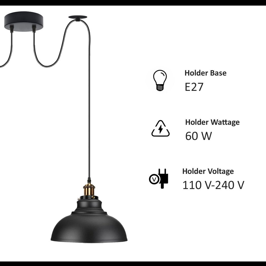 Burgundy Vintage 2 Way Ceiling Pendant Light  Metal Industrial Style 29cm, E27 Base Hanging Pendant Lamp