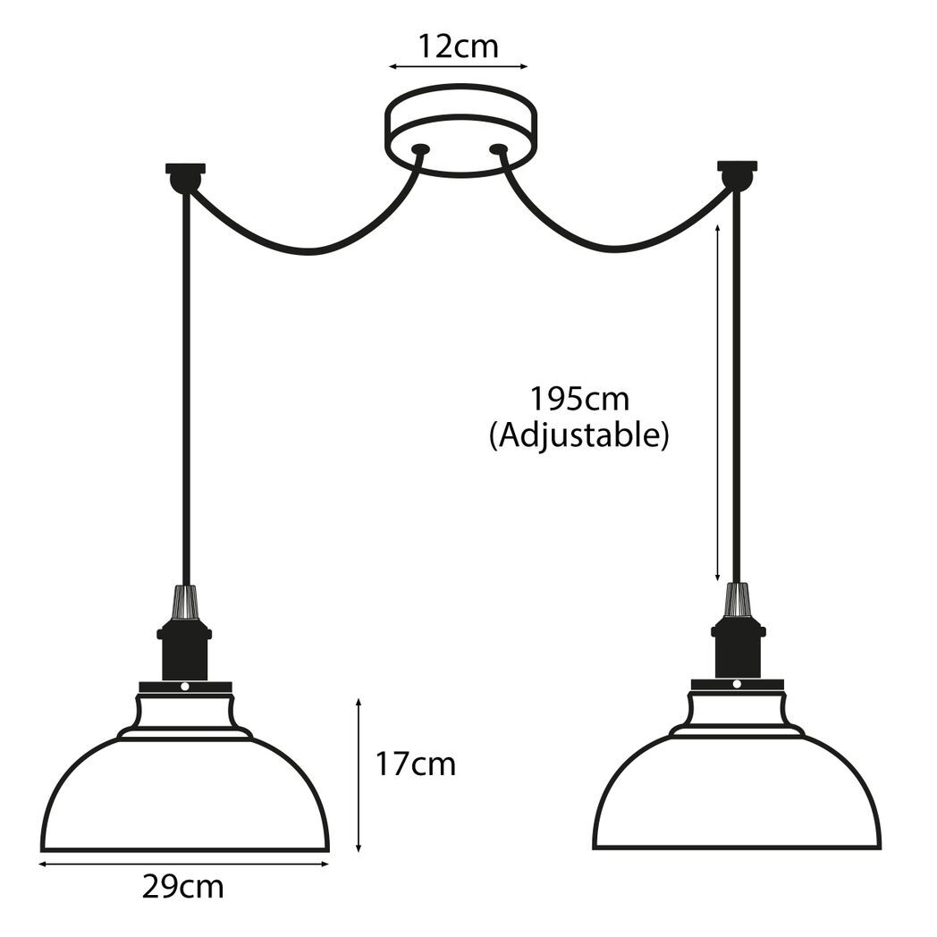 Burgundy Vintage 2 Way Ceiling Pendant Light Metal Industrial Style 29cm, E27 Base Hanging Pendant Lamp