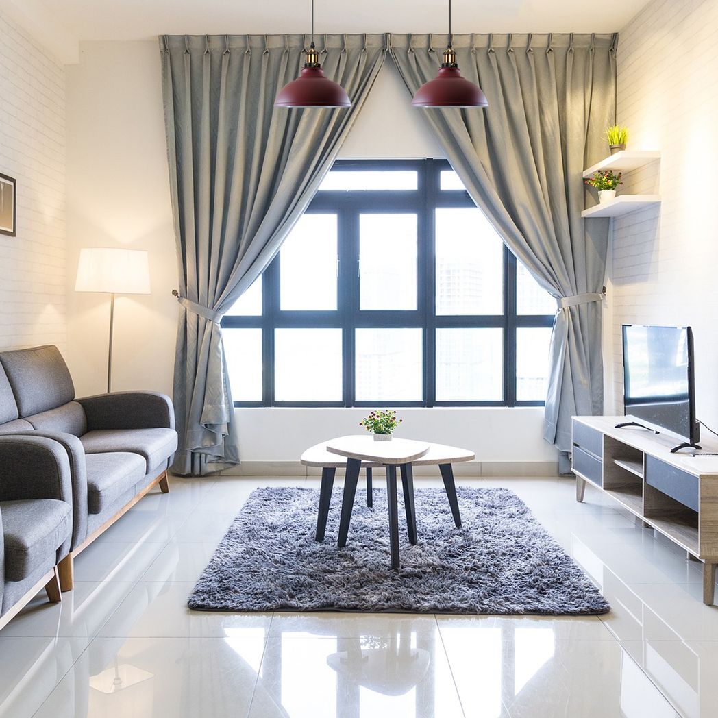 Burgundy Vintage 2 Way Ceiling Pendant Light Metal Industrial Style 29cm, E27 Base Hanging Pendant Lamp