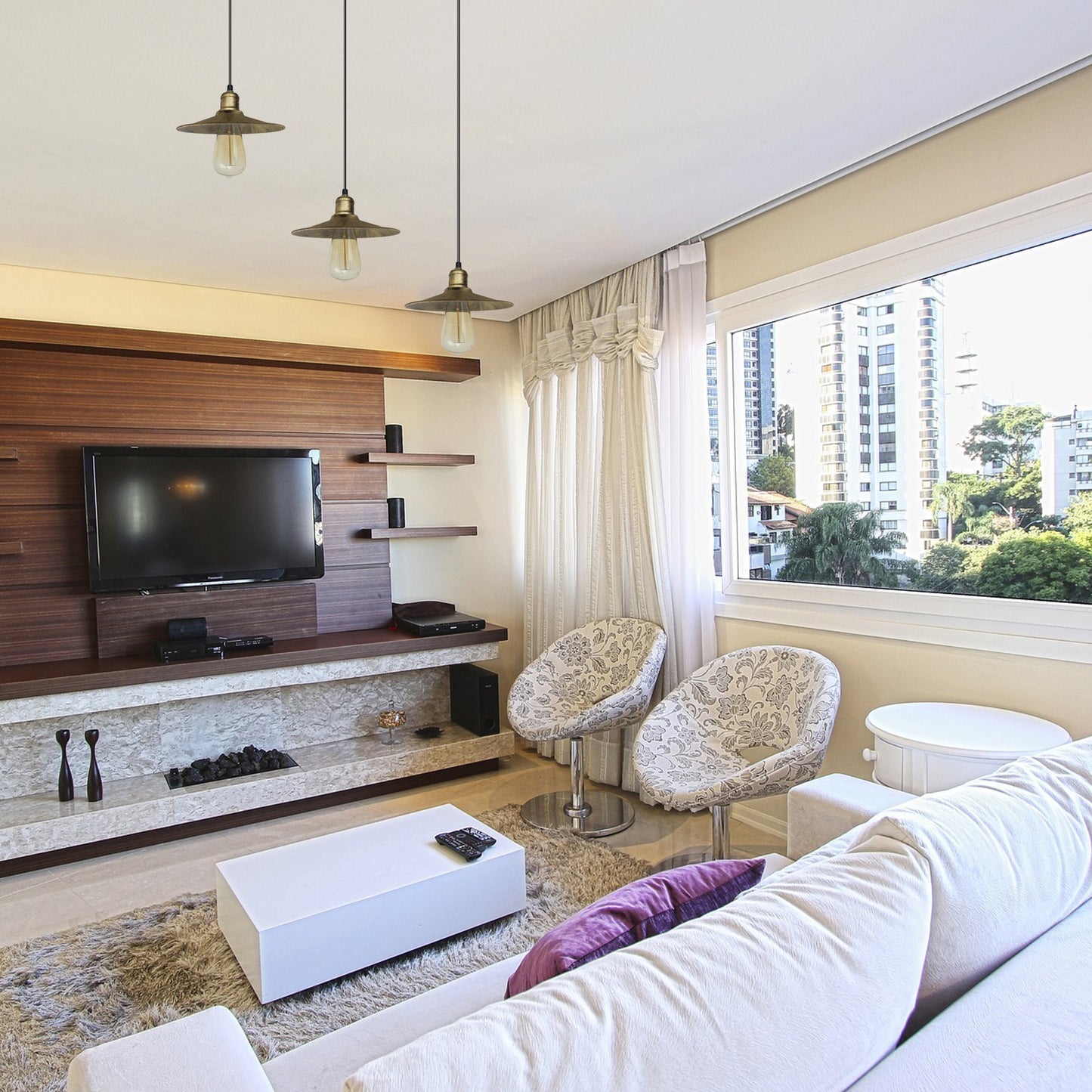 3 Head Vintage Industrial Brushed Brass Ceiling Pendant Easy Fit Light  Metal 22cm Ceiling Lighting Shade