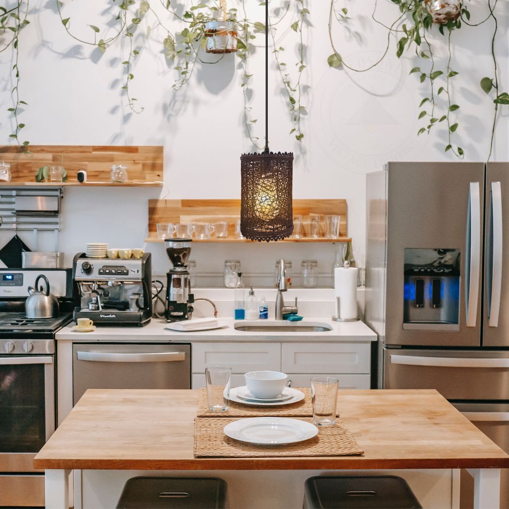 Single Natural Wicker Rattan Ceiling Pendant Light Shade E27 Base Adjustable cord Handmade Pendant Lighting Fixture