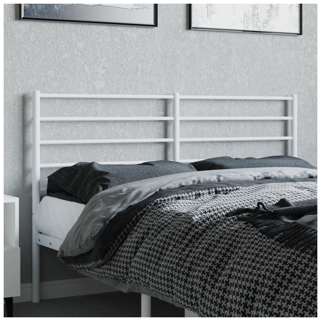 Metal Headboard White 120 cm