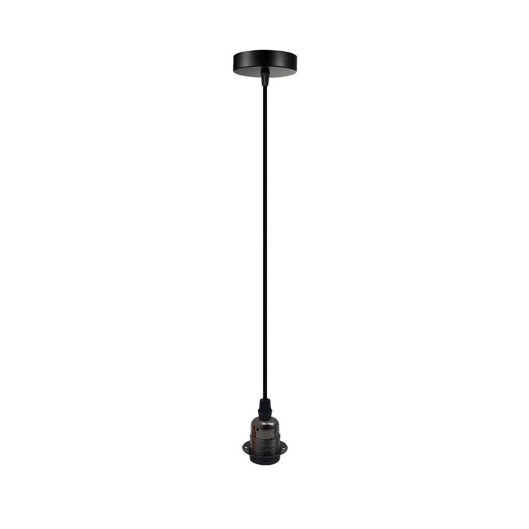 Vintage Industrial Black Pendant Light Fitting, lampshade Holder Fitting  Set with 2m Cable.