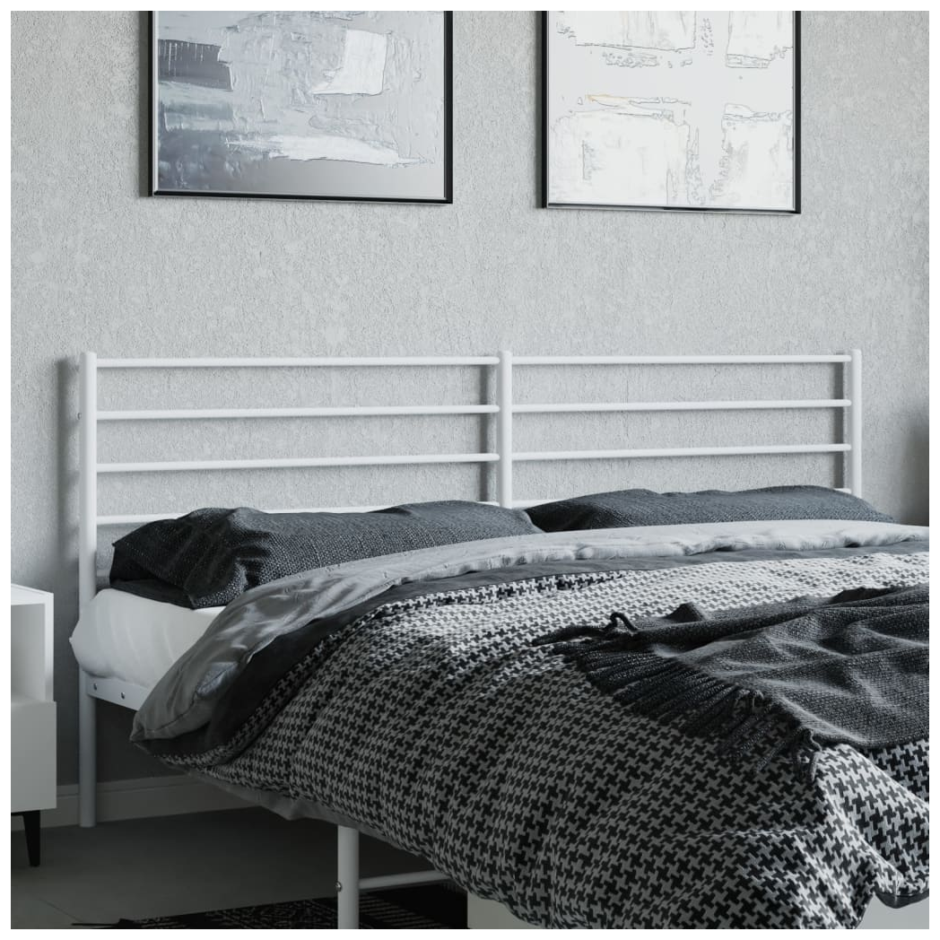 Metal Headboard White 180 cm