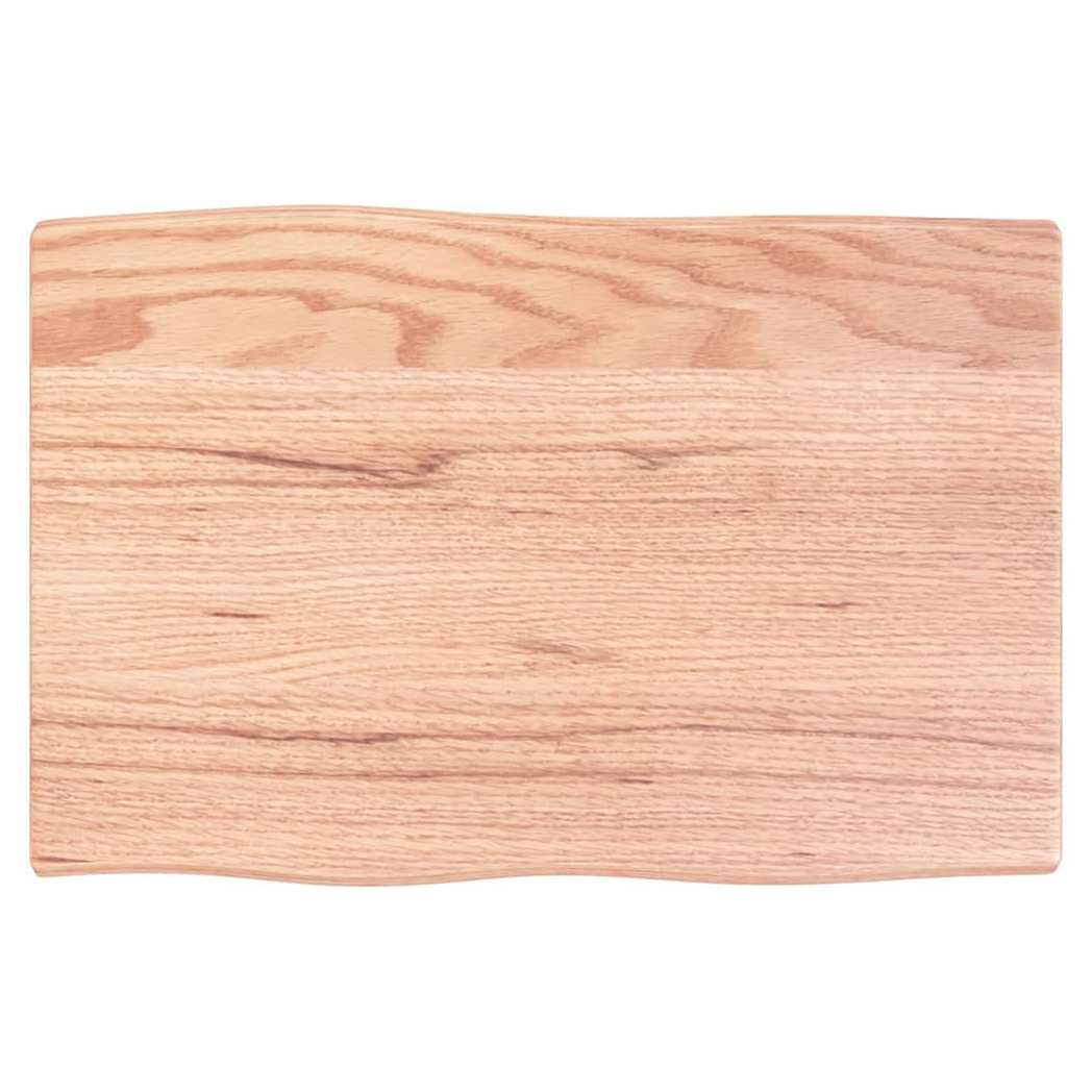 Table Top Light Brown 60x40x2 cm Treated Solid Wood Oak Live Edge