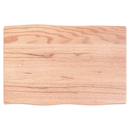 Table Top Light Brown 60x40x2 cm Treated Solid Wood Oak Live Edge