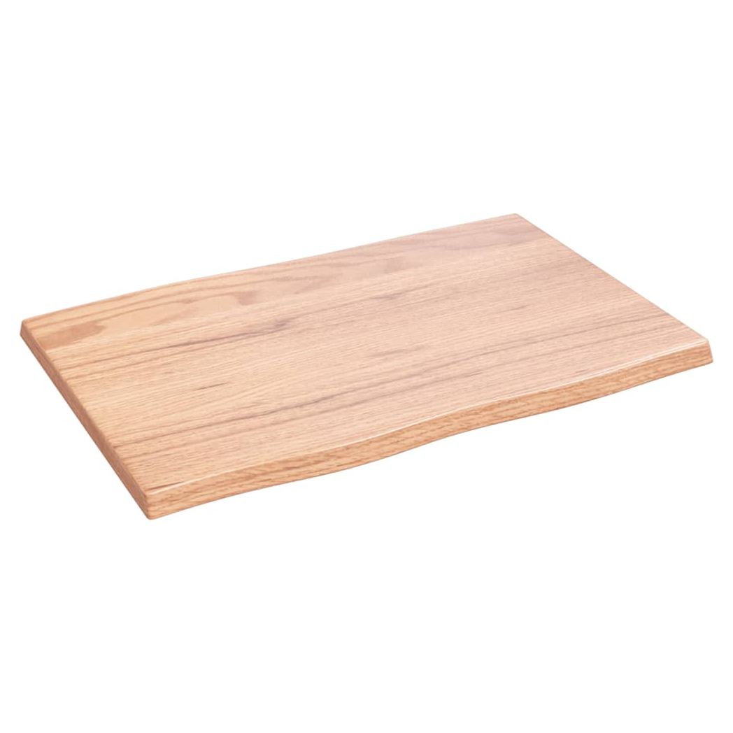 Table Top Light Brown 60x40x2 cm Treated Solid Wood Oak Live Edge