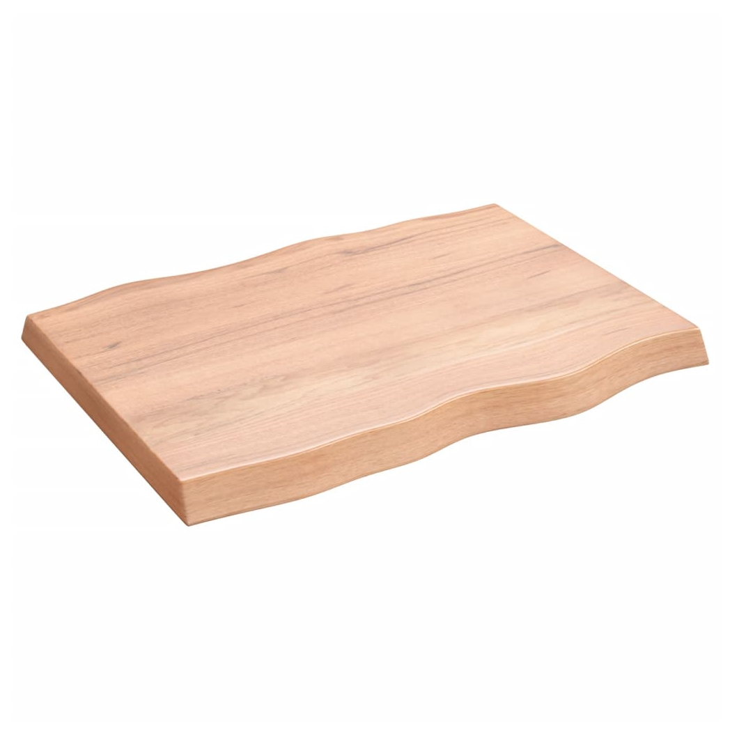 Table Top Light Brown 80x60x(2-6) cm Treated Solid Wood Live Edge