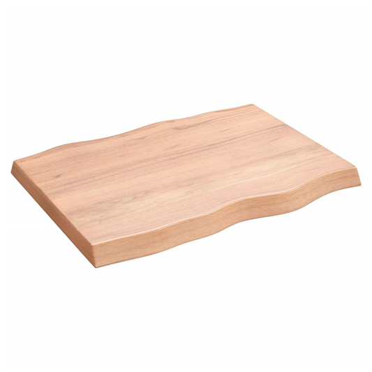 Table Top Light Brown 80x60x(2-6) cm Treated Solid Wood Live Edge