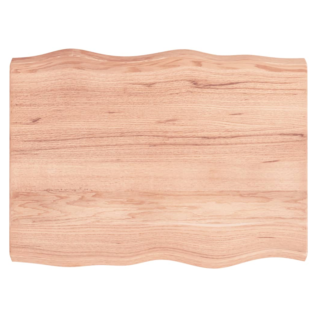 Table Top Light Brown 80x60x(2-6) cm Treated Solid Wood Live Edge