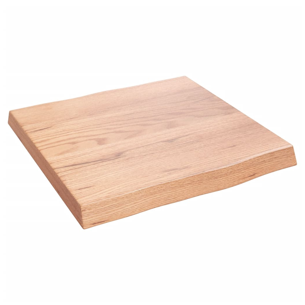 Table Top Light Brown 40x40x(2-4) cm Treated Solid Wood Live Edge