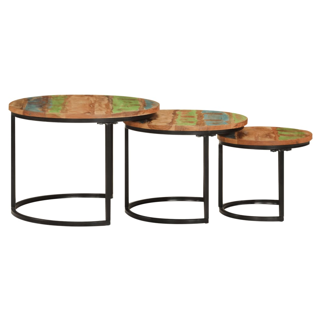 Nesting Tables 3 pcs Solid Wood Reclaimed