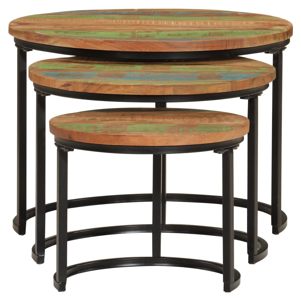 Nesting Tables 3 pcs Solid Wood Reclaimed