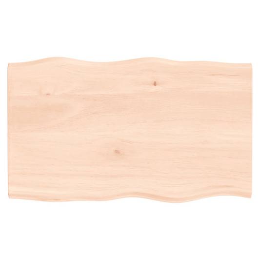Table Top 100x60x2 cm Untreated Solid Wood Oak Live Edge