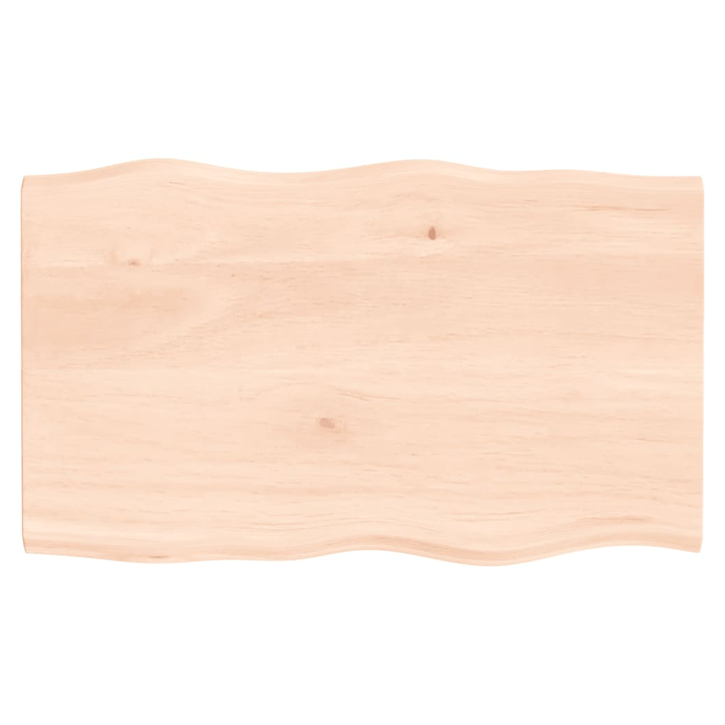 Table Top 100x60x2 cm Untreated Solid Wood Oak Live Edge