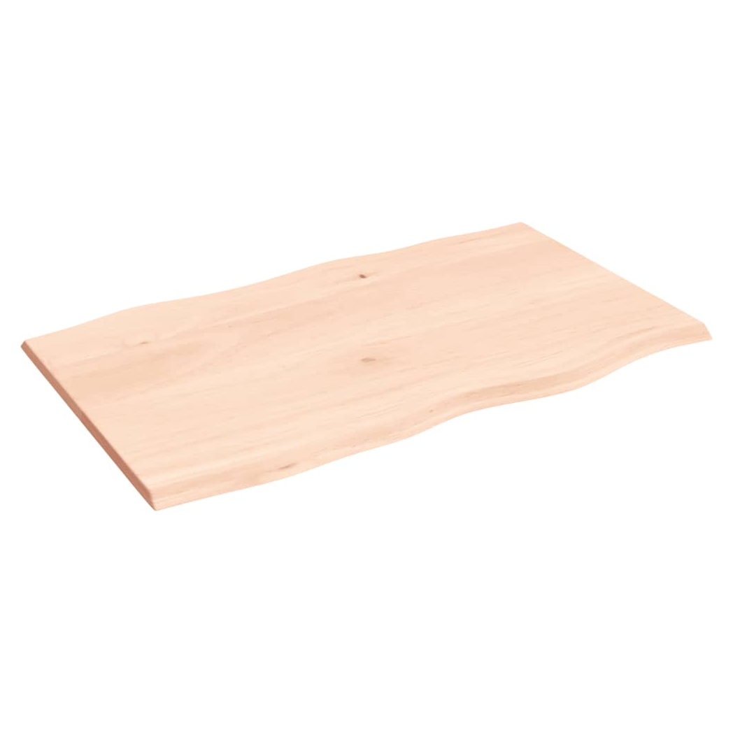 Table Top 100x60x2 cm Untreated Solid Wood Oak Live Edge