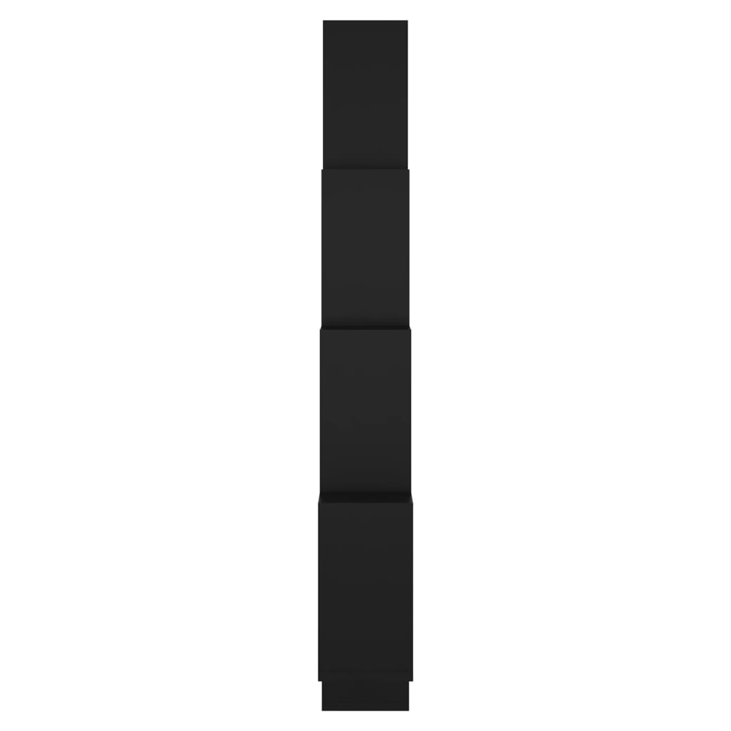 Wall Cube Shelf Black 90x15x119 cm Engineered Wood