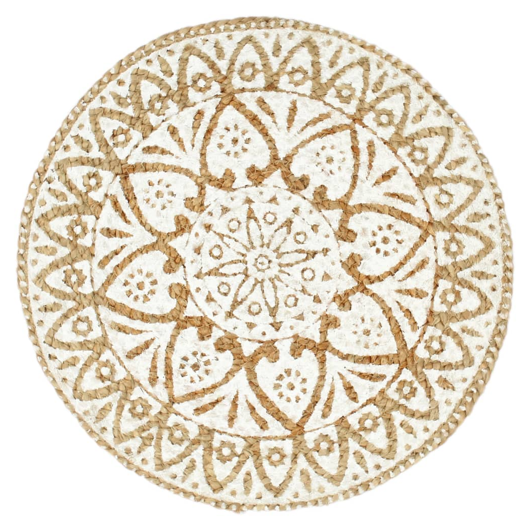 Placemats 6 pcs White 38 cm Round Jute