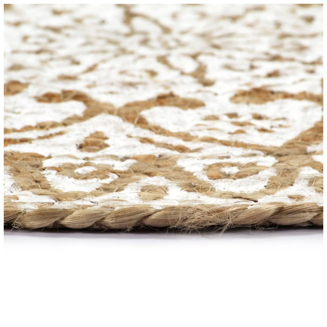 Placemats 6 pcs White 38 cm Round Jute