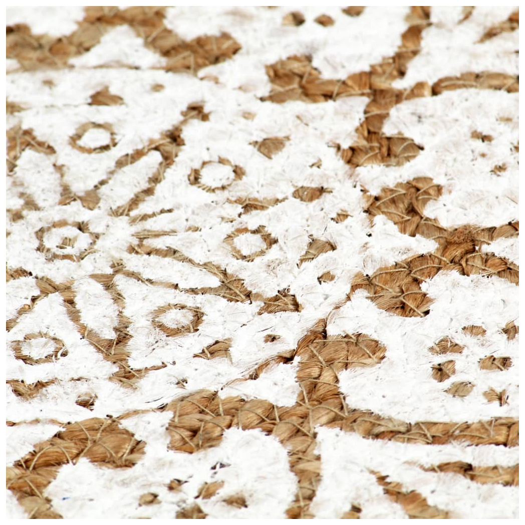 Placemats 6 pcs White 38 cm Round Jute