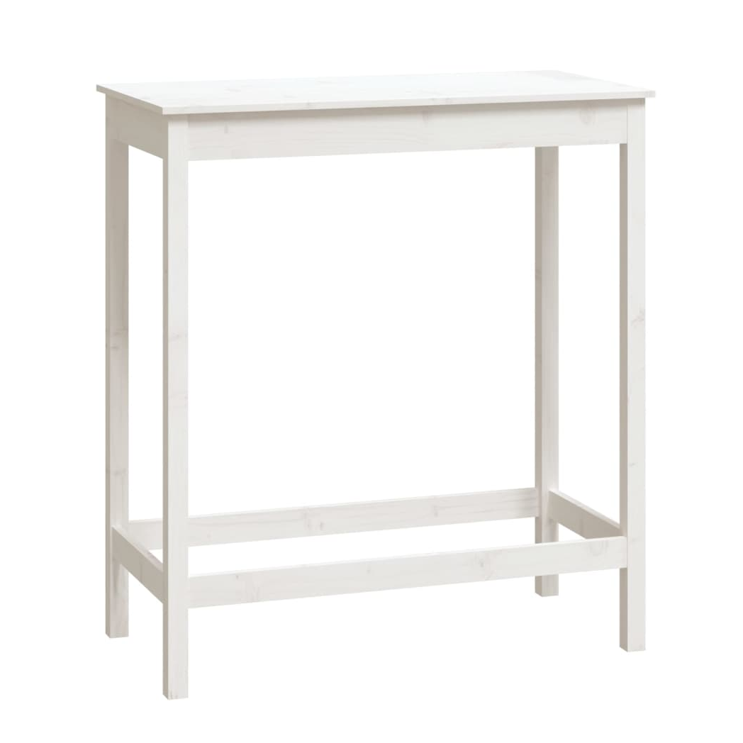Bar Table White 100x50x110 cm Solid Wood Pine