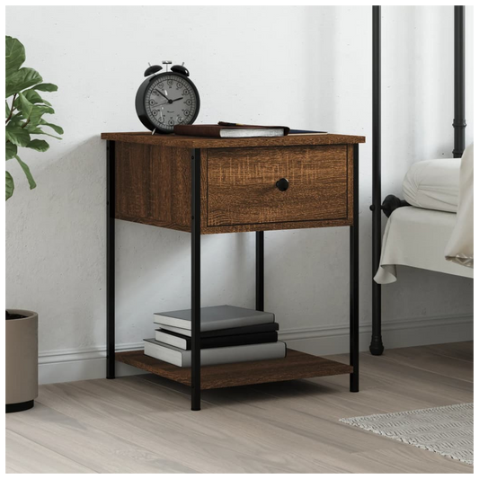 Bedside Table Brown Oak 44x45x58 cm Engineered Wood