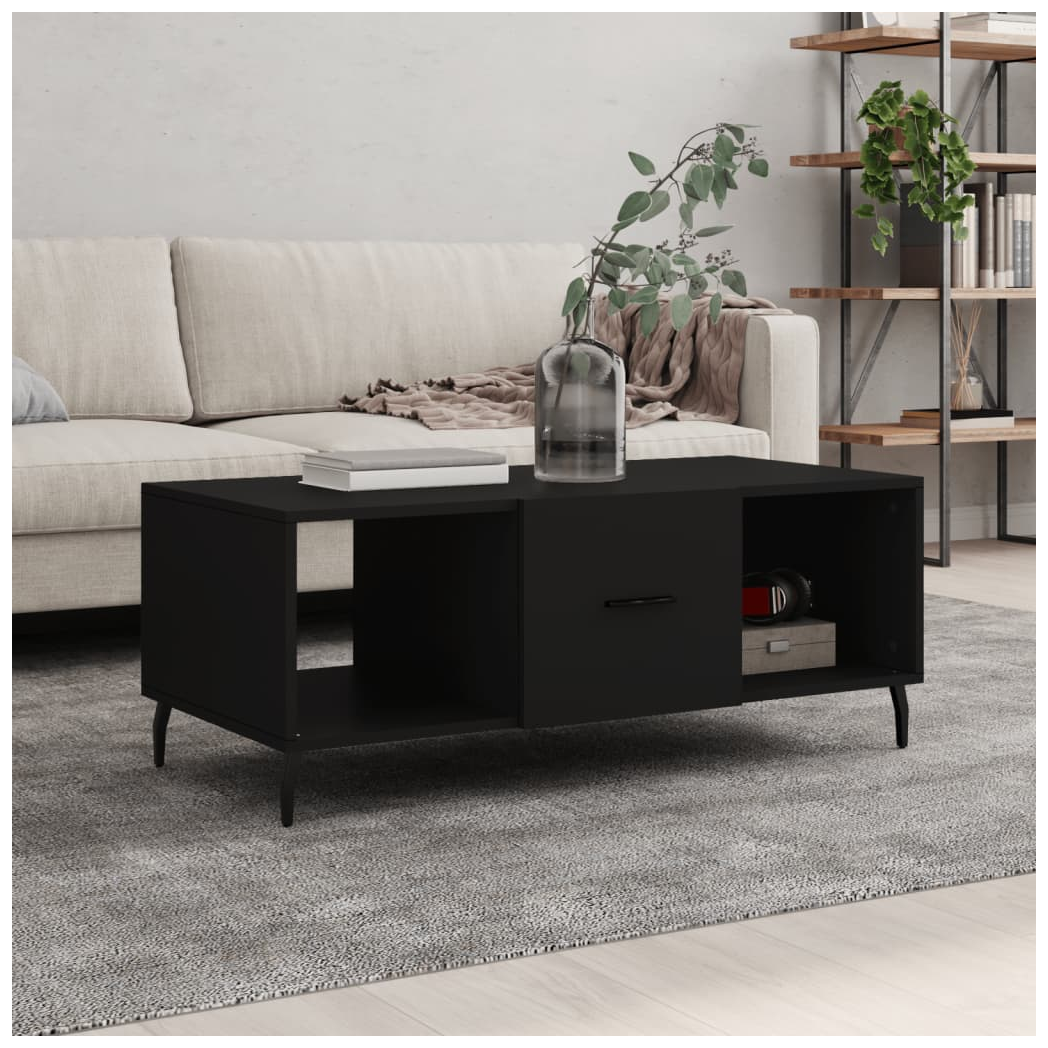 Coffee Table Black 102x50x40 cm Engineered Wood