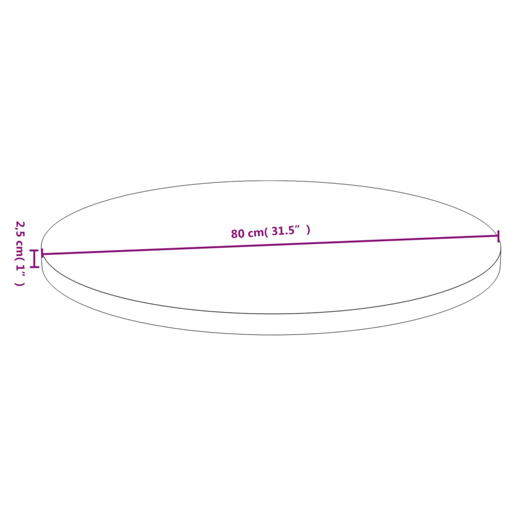 Table Top 80x2.5 cm Bamboo