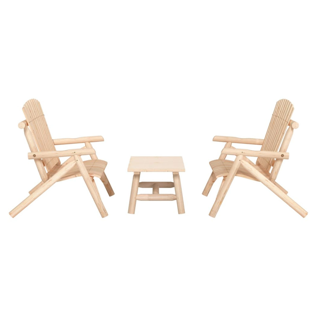3 Piece Garden Lounge Set Solid Wood Spruce
