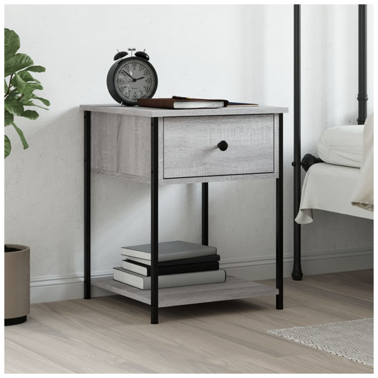 Bedside Table Grey Sonoma 44x45x58 cm Engineered Wood
