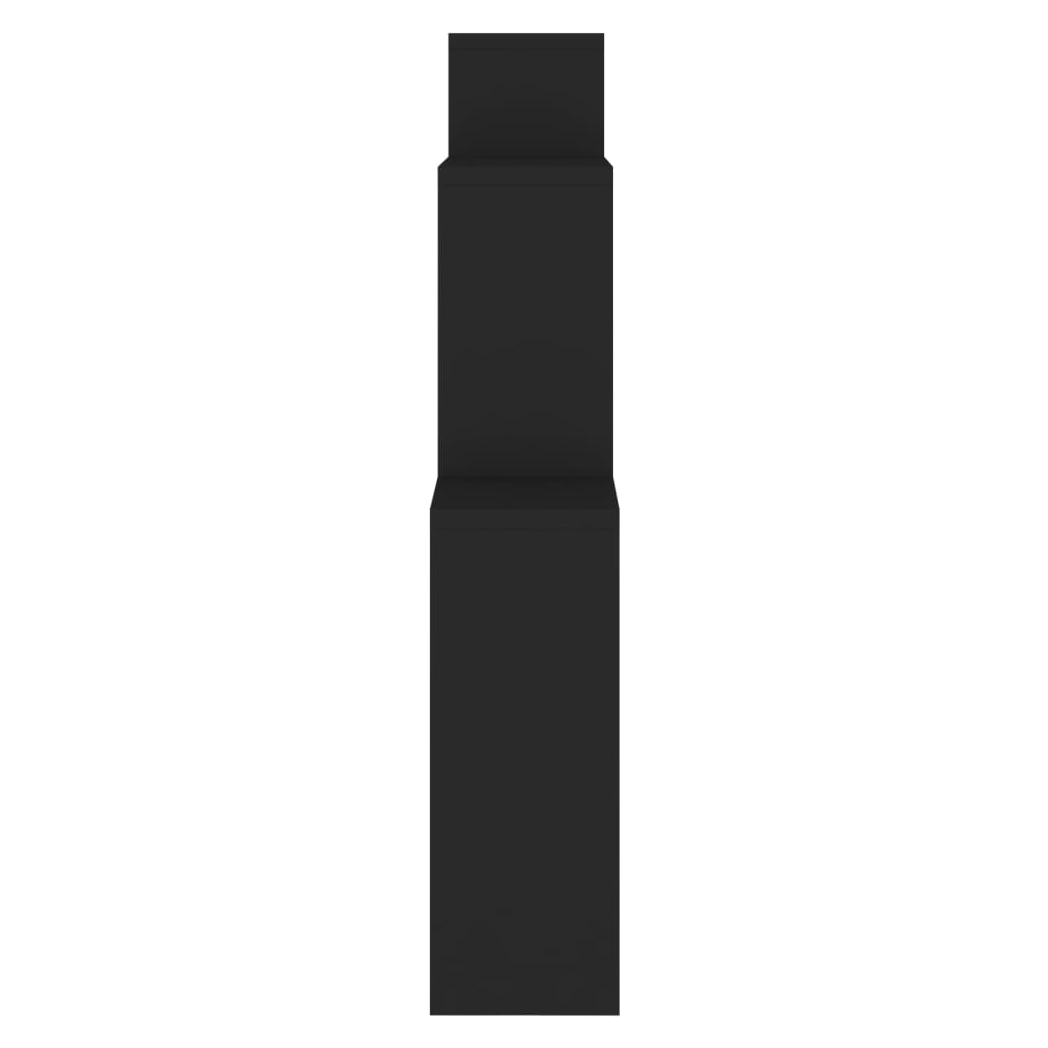 Wall Cube Shelf Black 80x15x78.5 cm Engineered Wood