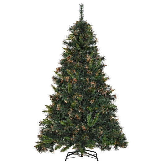 HOMCOM 6FT Pre-Lit Christmas Tree Artificial Spruce Tree Holiday D?cor Stand