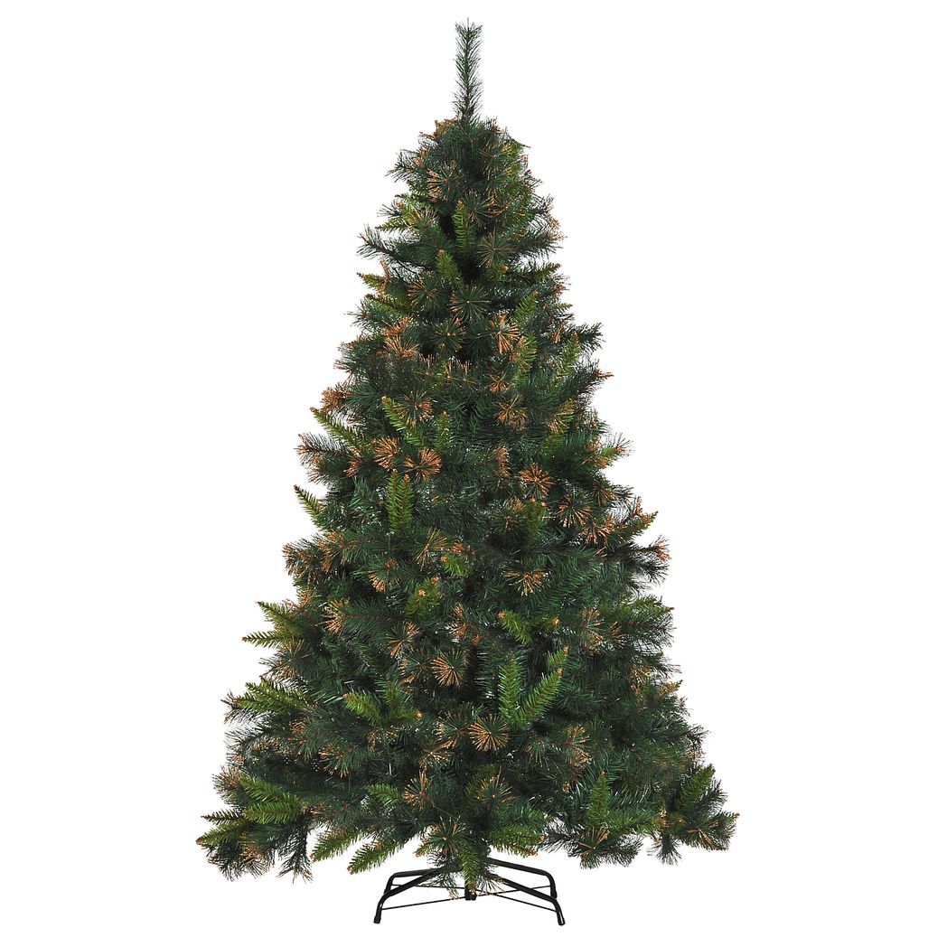 HOMCOM 6FT Pre-Lit Christmas Tree Artificial Spruce Tree Holiday D?cor Stand