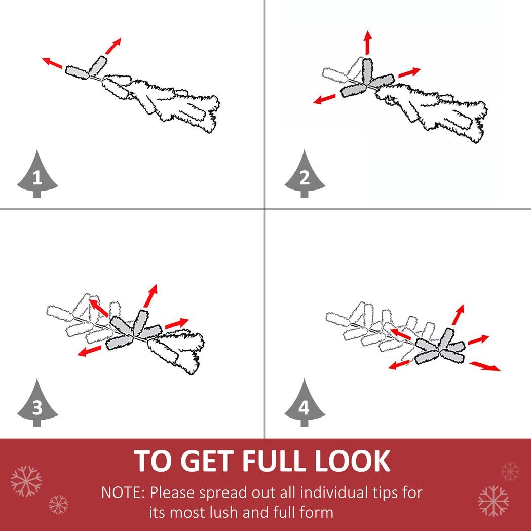 HOMCOM 6FT Pre-Lit Christmas Tree Artificial Spruce Tree Holiday D?cor Stand