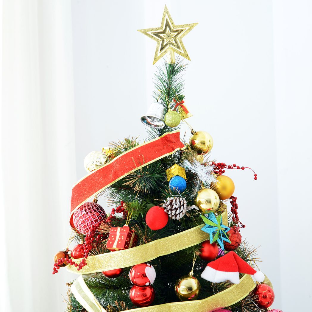 HOMCOM 6FT Pre-Lit Christmas Tree Artificial Spruce Tree Holiday D?cor Stand