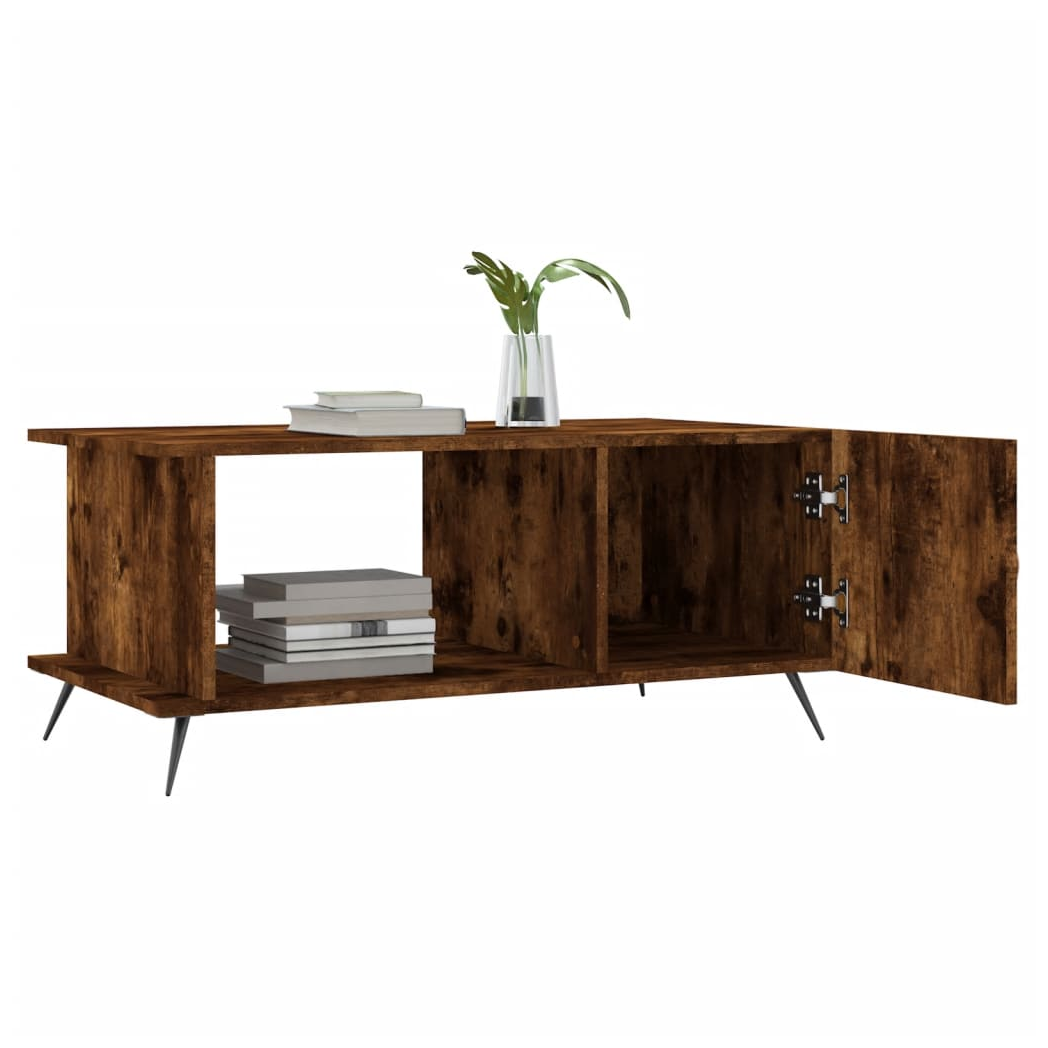 Coffee Table Smoked Oak 90x50x40 cm Engineered Wood